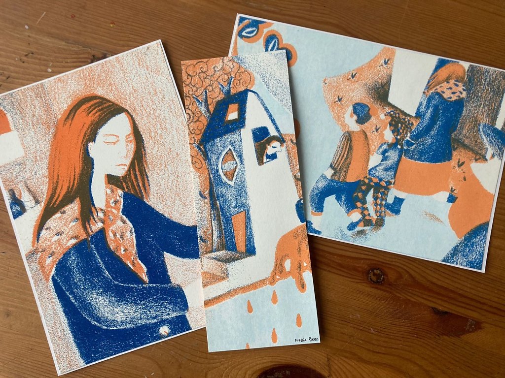Cartes en sérigraphie 6€ - Marque page sérigraphie 4€